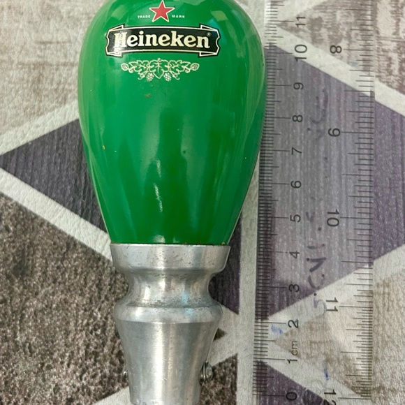 Vintage Green Heineken Keg Draught Tap Short Handle Red Star - Picture 2 of 6